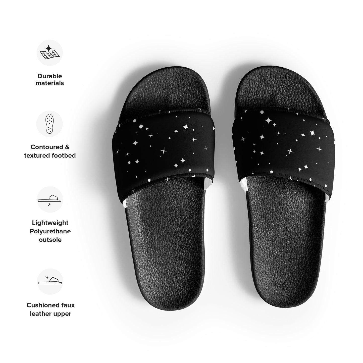 BLACK/WHITE STARS Men’s slides