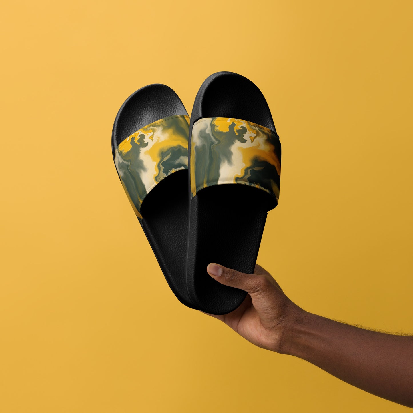 MUSTARD GREEN ABSTRACT Men’s slides