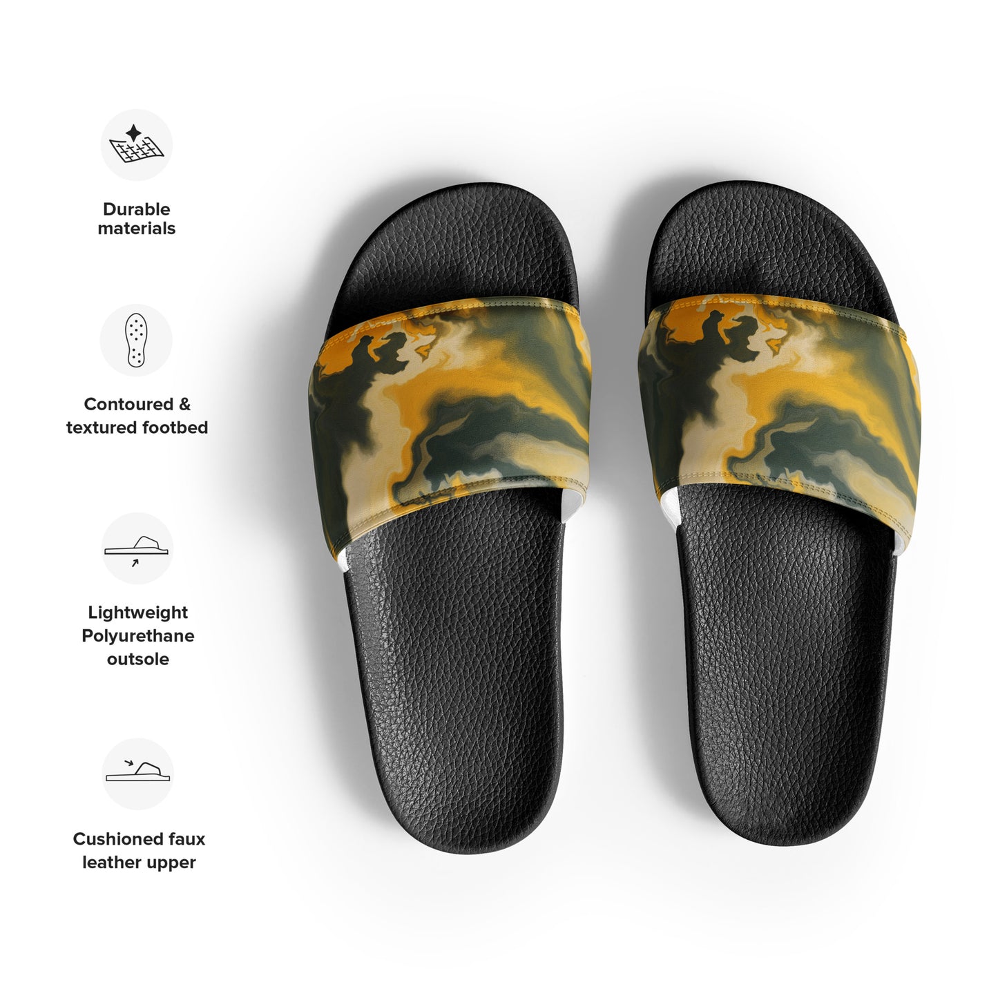 MUSTARD GREEN ABSTRACT Men’s slides