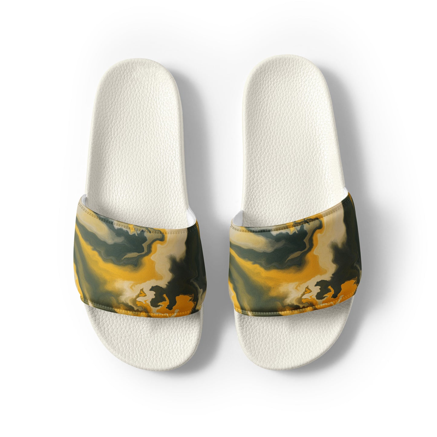 MUSTARD GREEN ABSTRACT Men’s slides