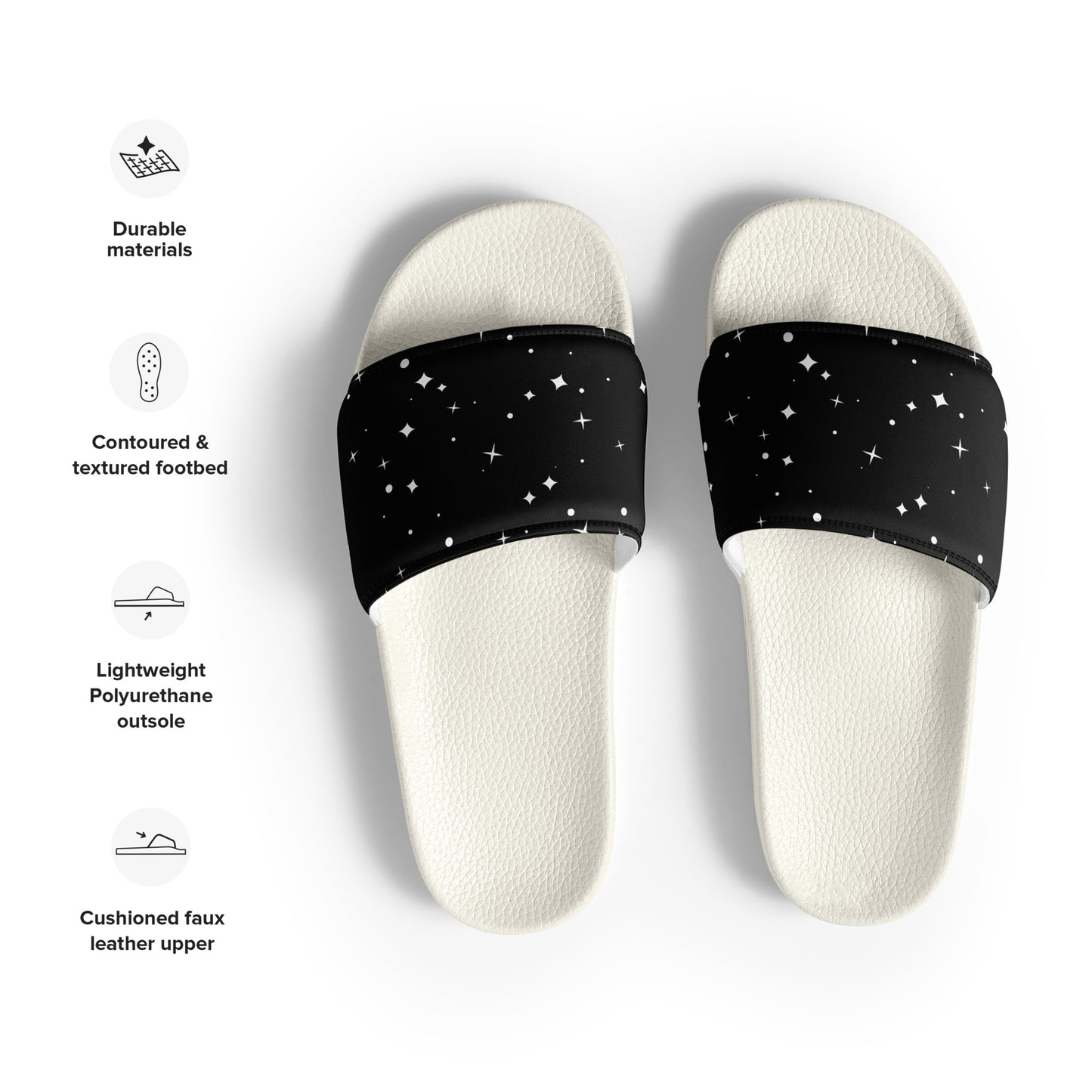 BLACK/WHITE STARS Men’s slides