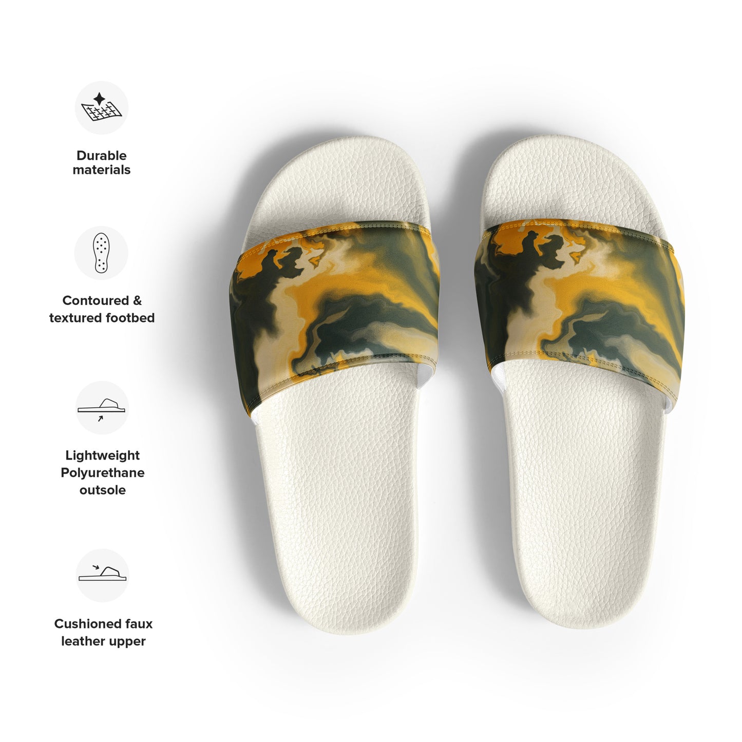 MUSTARD GREEN ABSTRACT Men’s slides