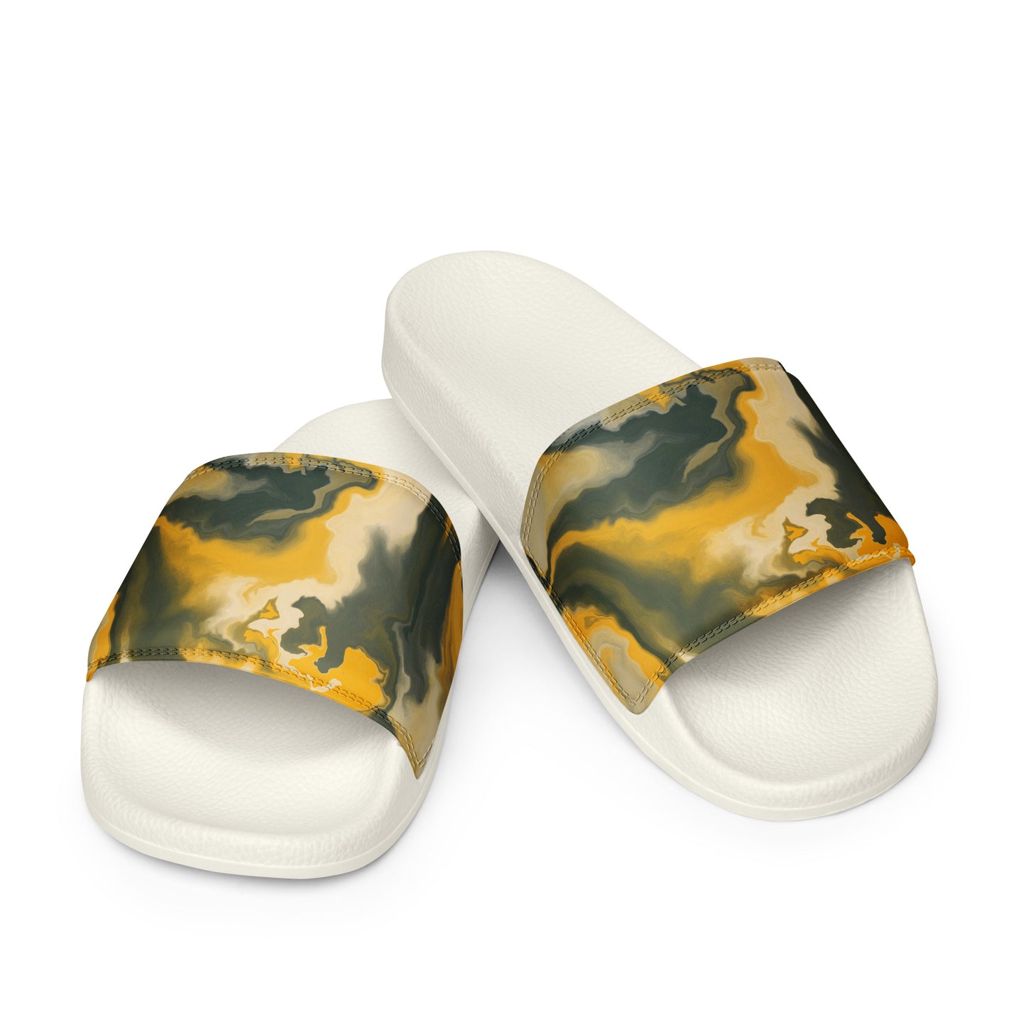 MUSTARD GREEN ABSTRACT Men’s slides