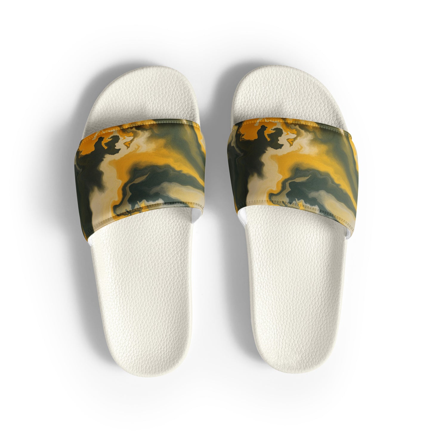 MUSTARD GREEN ABSTRACT Men’s slides